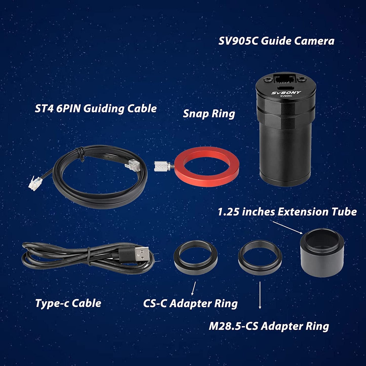 SV106 Guide Scope - SV905C Camera Auto-Guiding System
