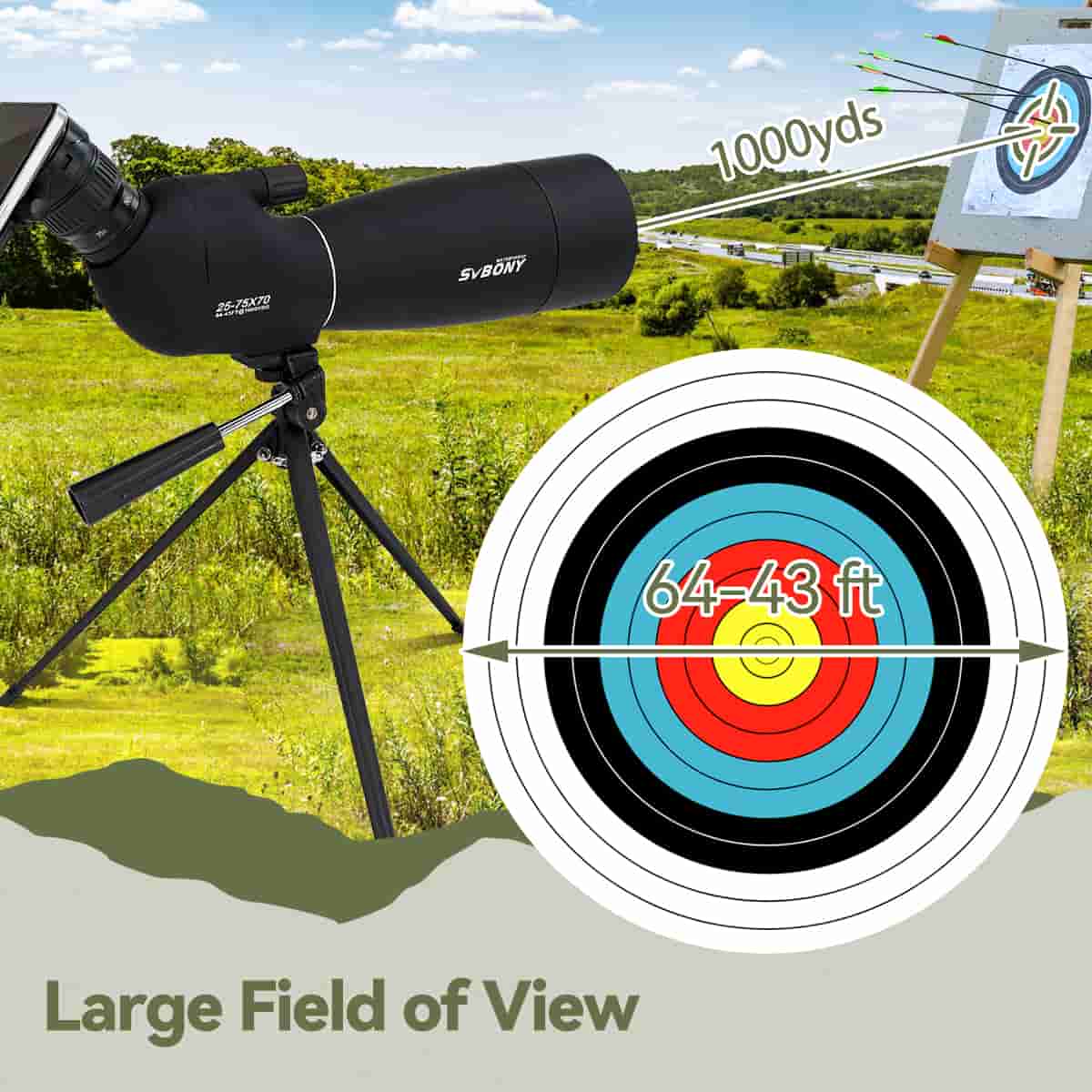 SV28 Plus 25-75x70 Spotting Scope For Phone Birding Photography