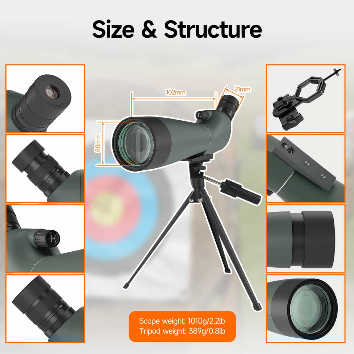 SV28A New Version 20-60X80 Spotting Scope For Archery Shooting, Target Observing and Birding Scenarios