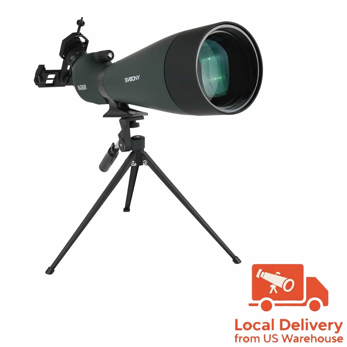 SV28A 25-75X100 Spotting Scope For Archery Shooting, Target Observing and Birding Scenarios