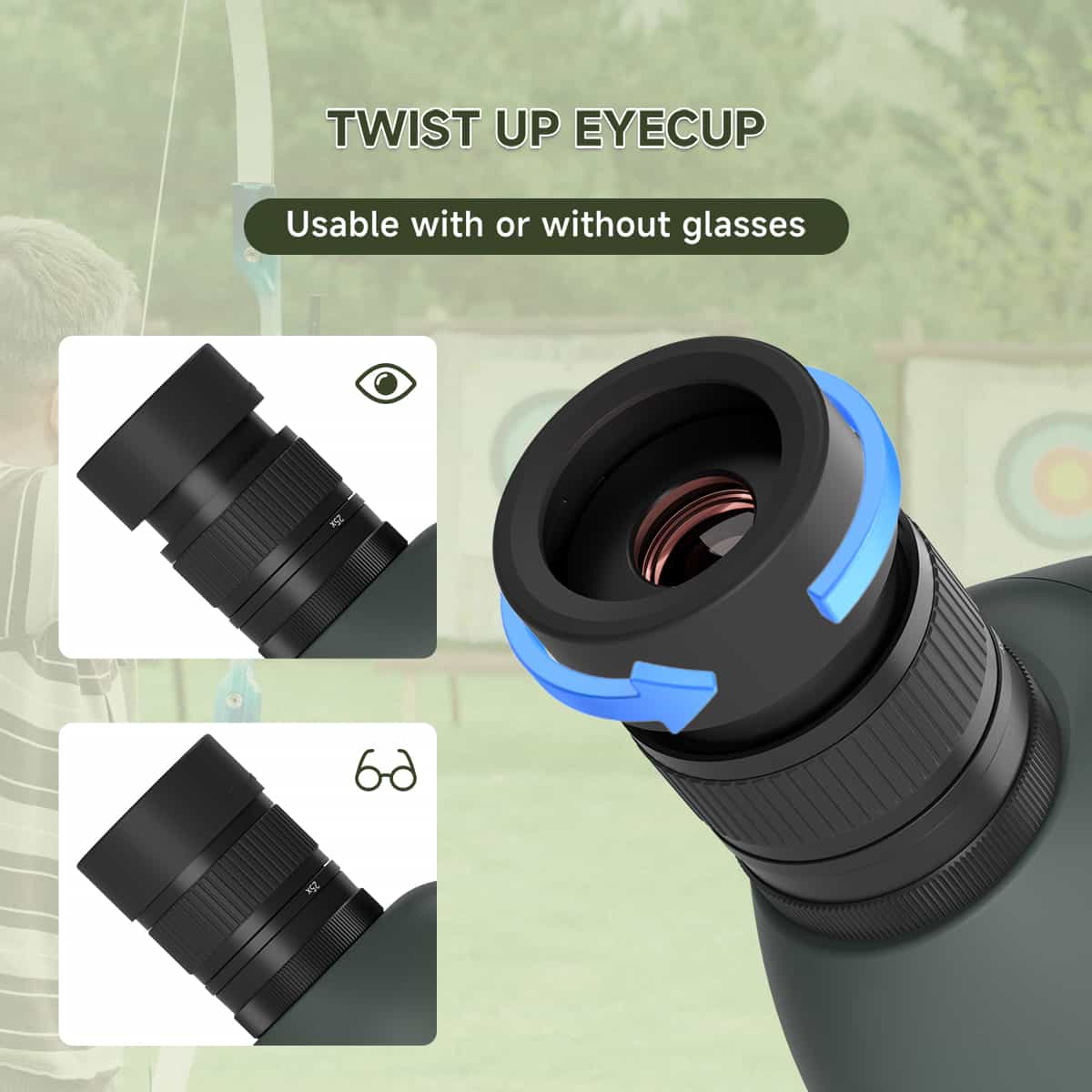 SV28A 25-75X100 Spotting Scope For Archery Shooting, Target Observing and Birding Scenarios