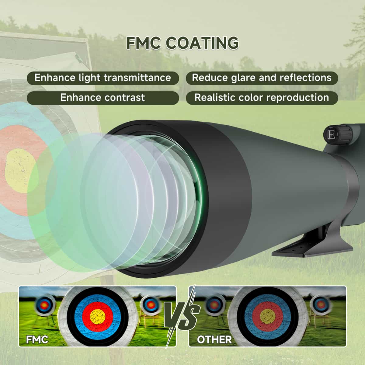 SV28A 25-75X100 Spotting Scope For Archery Shooting, Target Observing and Birding Scenarios