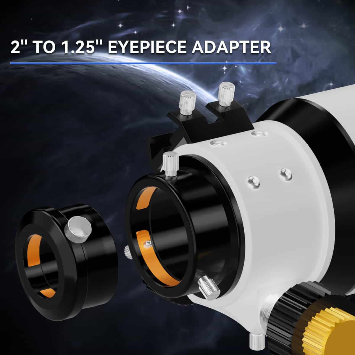 SV48P 102mm Achromatic Telescope Refractor with 2.5" RAP Dual-Speed Focusing & Dovetail Mounting Plate for Astronomical Observation