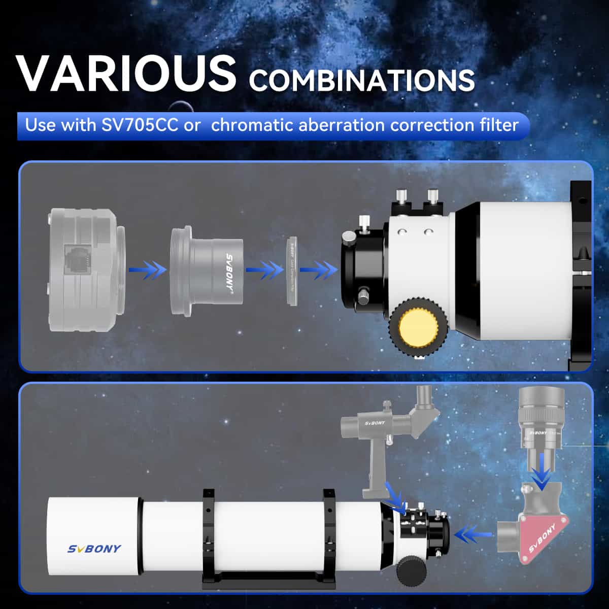 SV48P 102mm Achromatic Telescope Refractor with 2.5" RAP Dual-Speed Focusing & Dovetail Mounting Plate for Astronomical Observation