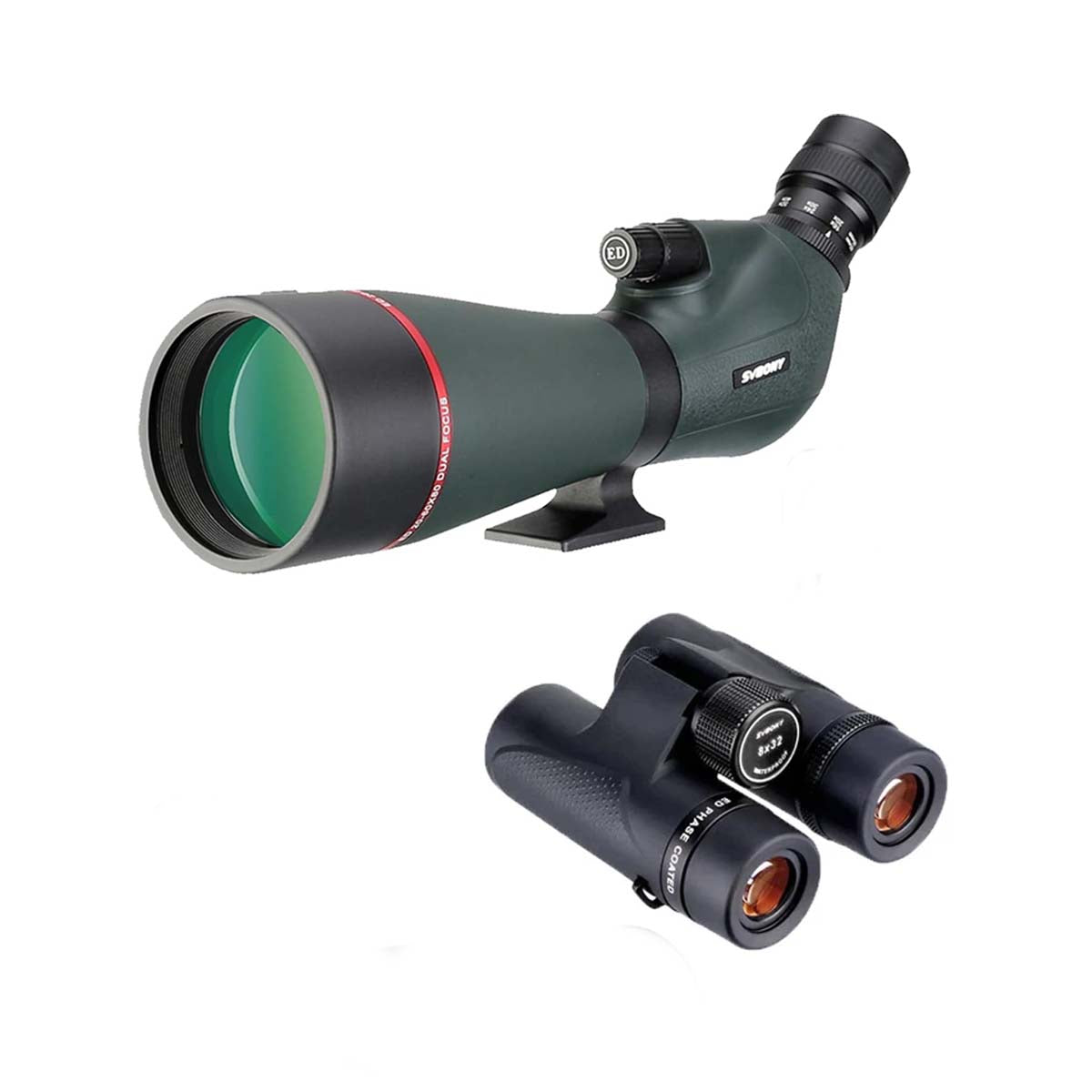 SV406P 20-60X80ED Spotting Scope - SV202 ED Binocular FMC Bak4 Prism IPX7 Waterproof for Birding Festival