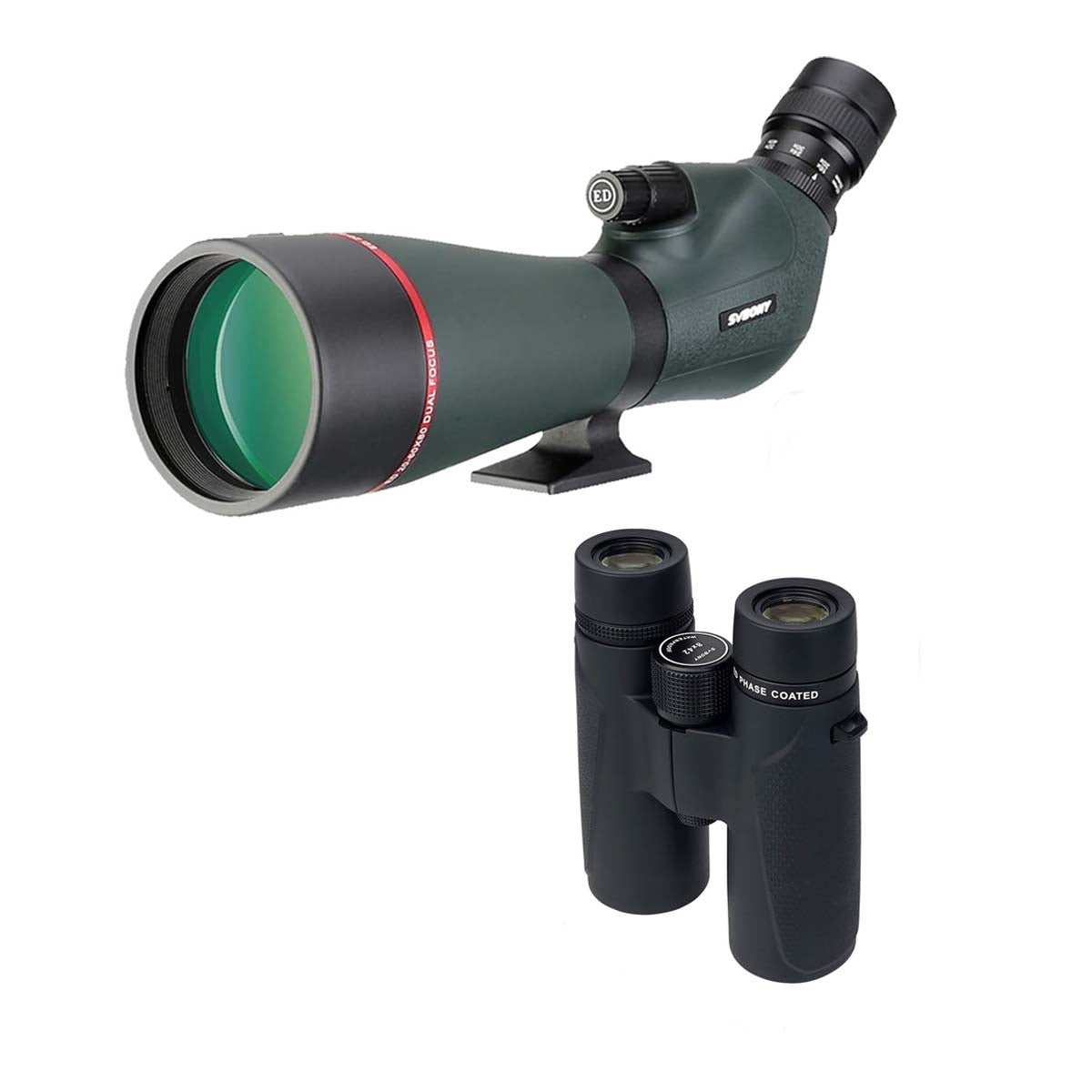 SV406P 20-60X80ED Spotting Scope - SV202 ED Binocular FMC Bak4 Prism IPX7 Waterproof for Birding Festival