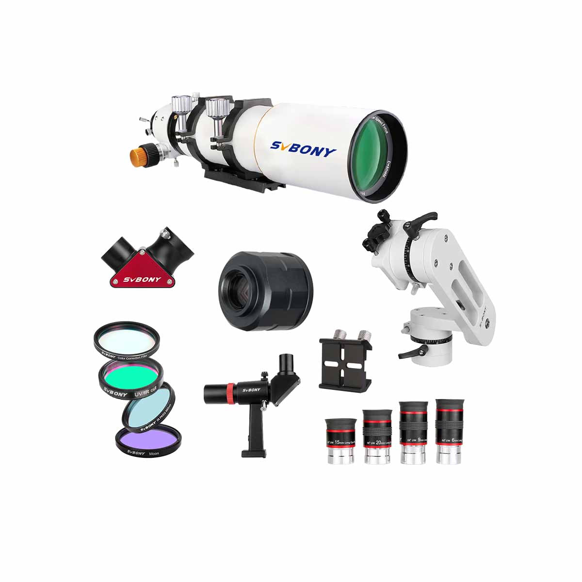SV503 80/102 Refractor Telescope Set for Moon Observation and Planetary Photography