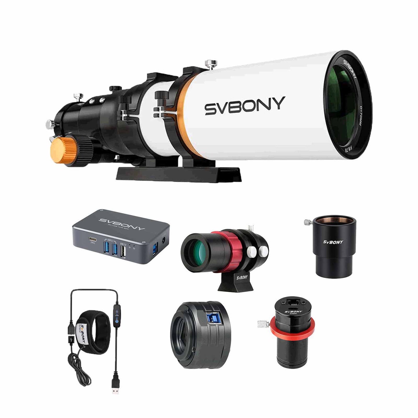 SVBONY SV503 70mm Upgraded f/6.78 Quadruplet 2-Element ED Flatfield Refractor Telescope for cameras APS-C Sensors