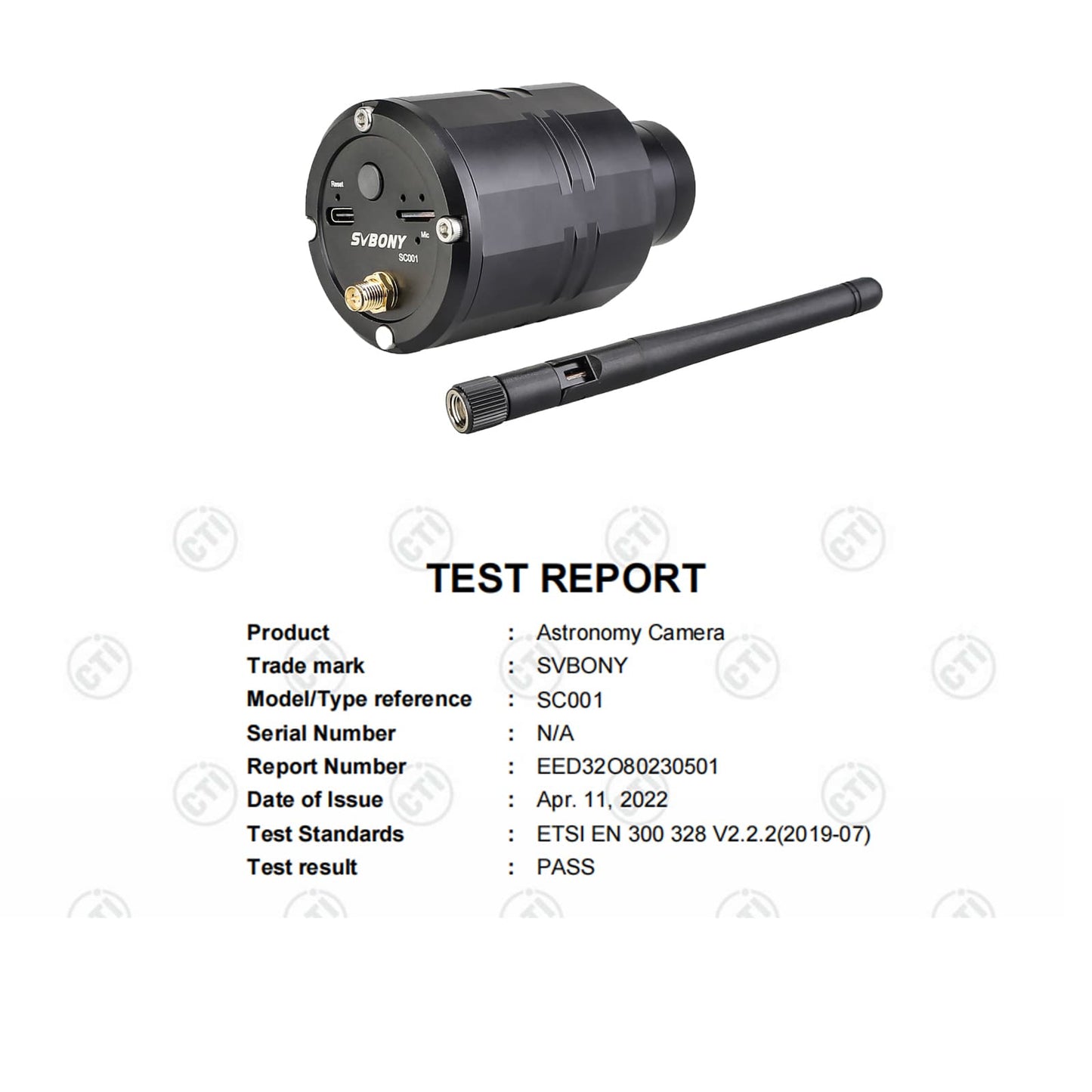 SC001 Wifi Camera for Capturing Photos and Video for Spotting Scope Telescope