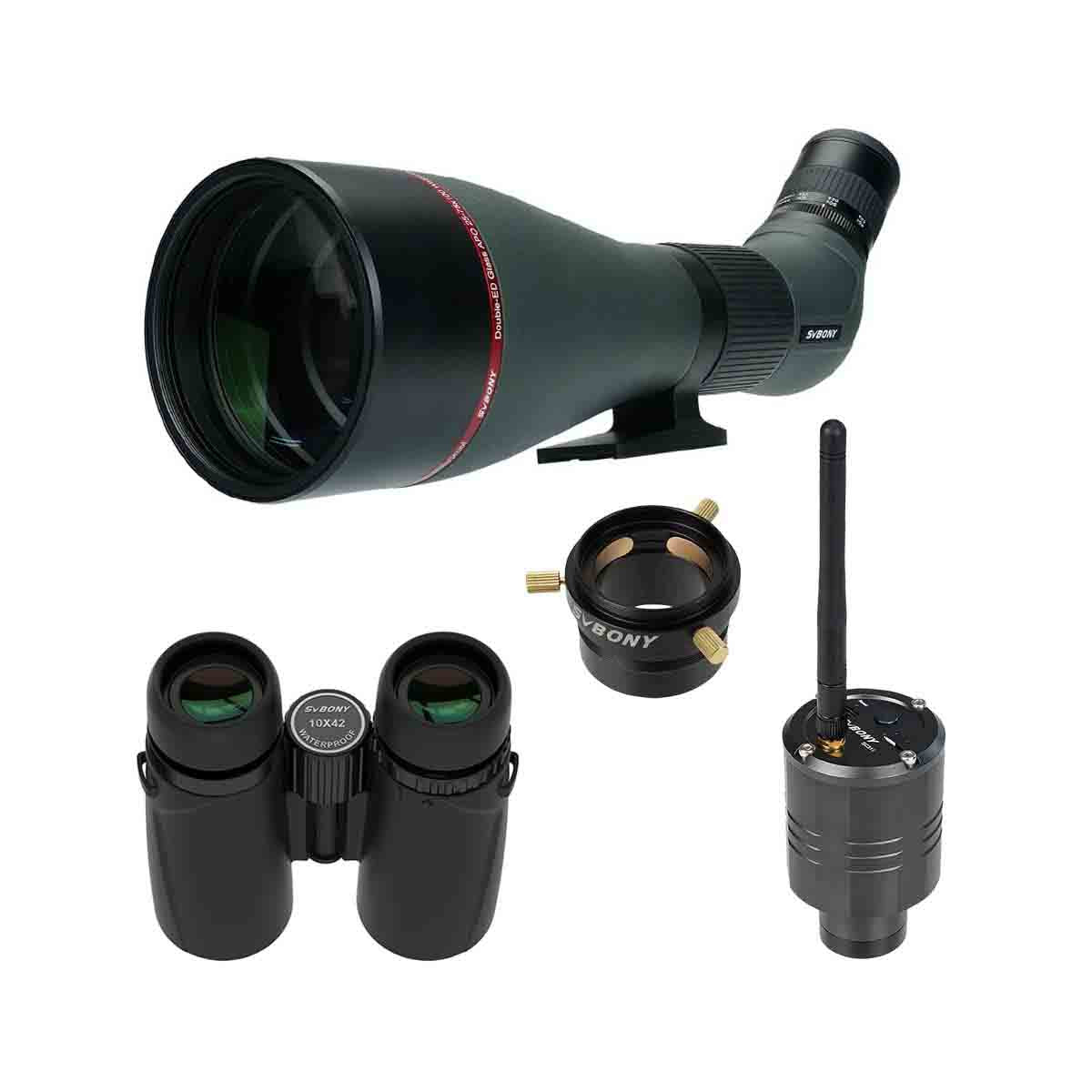 SA401 25-75X100 APO Spotting Scope - SA205 ED Flat-field Binocular for Birdwatching