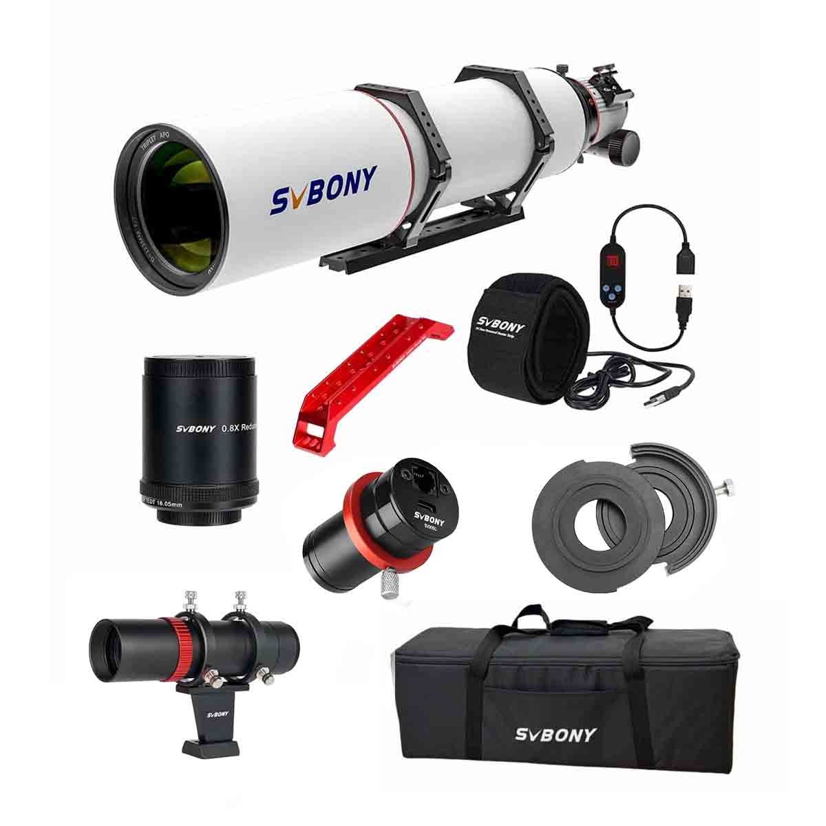 SV550 122 APO Refractor Telescope - SV209 0.8x Focal Reducer/Field Flattener Set for Photography