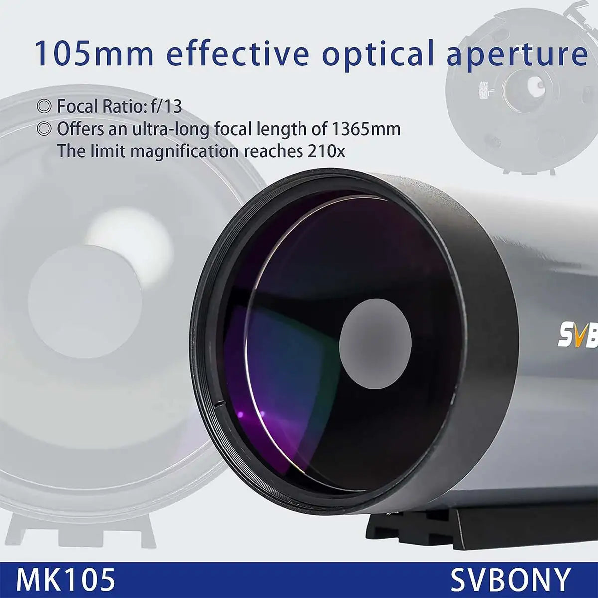 SVBONY MK105 Telescope Maksutov Cassegrain OTA 105mm with 160mm Dovetail Plate for Planetary Visual and Photography