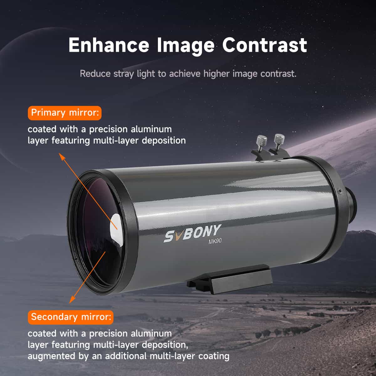 Svbony MK90 90mm Portable Maksutov Cassegrain Telescope – Great for Bird Watching, Long Range Viewing and Lunar Planetary Observations