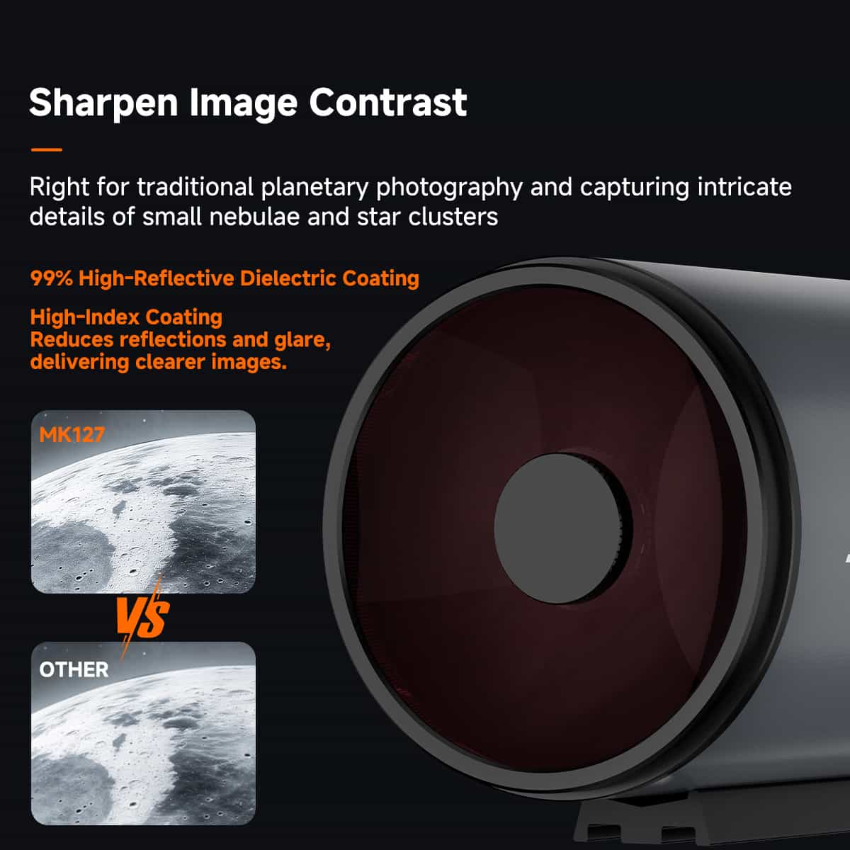 SVBONY MK127 Maksutov Cassegrain Telescope OTA 127mm f/11.8 Portable Design for Lunar Planetary Nebula Observations