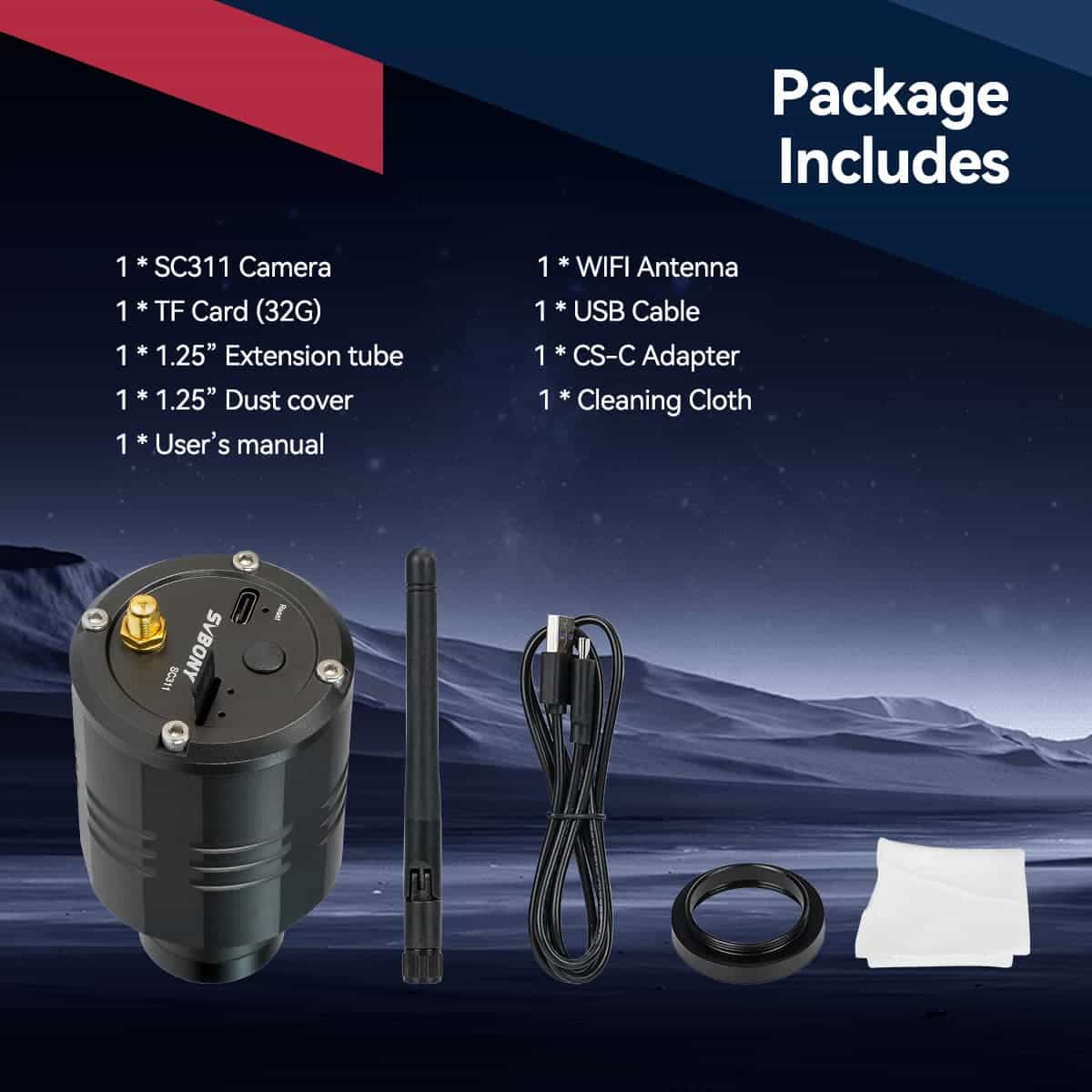 SC311 WIFI Astronomy Camera IMX662 EAA 2.4G for Astronomical Planetary Photography