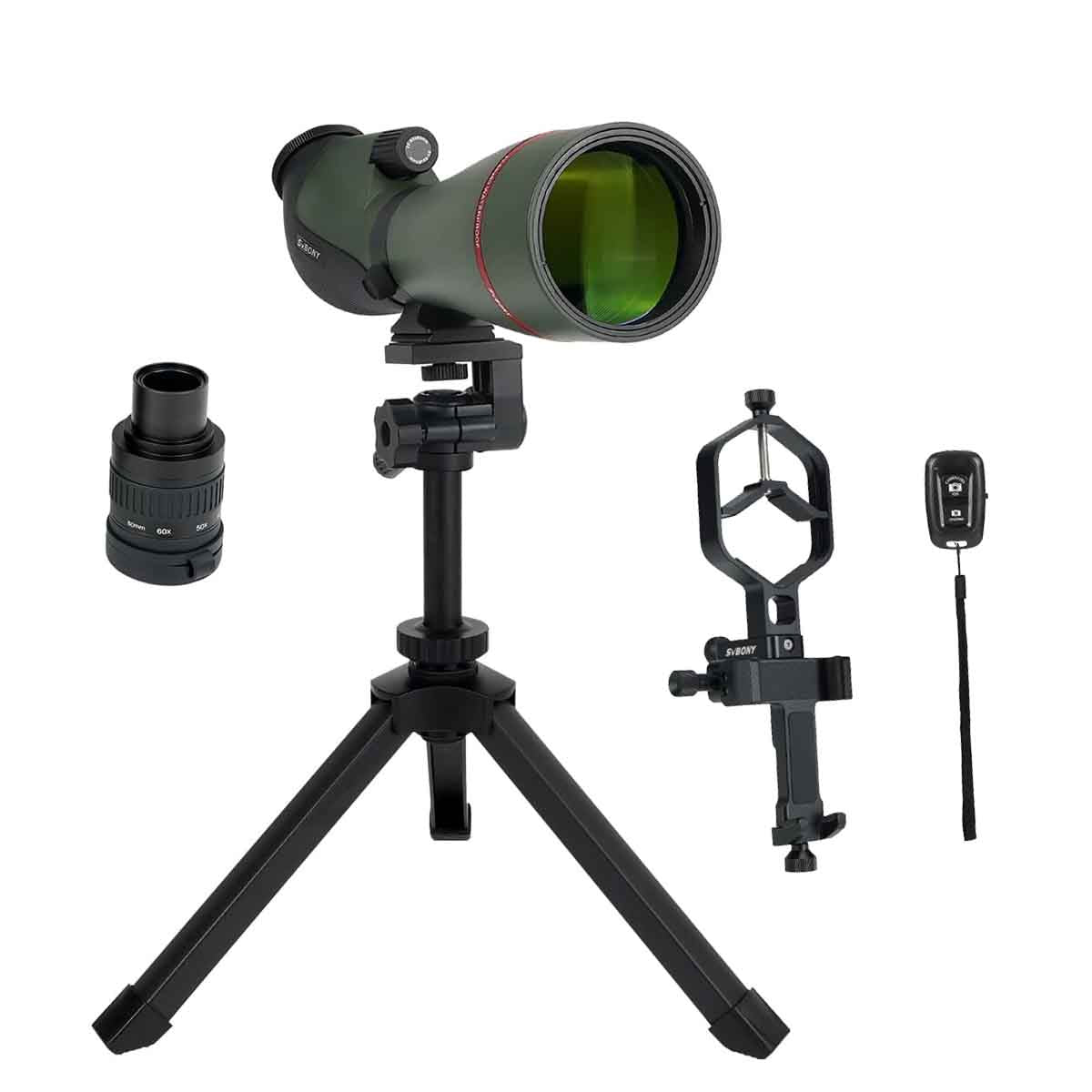 SA412 20-60X80mm Spotting Scope For Phone Birding Photography