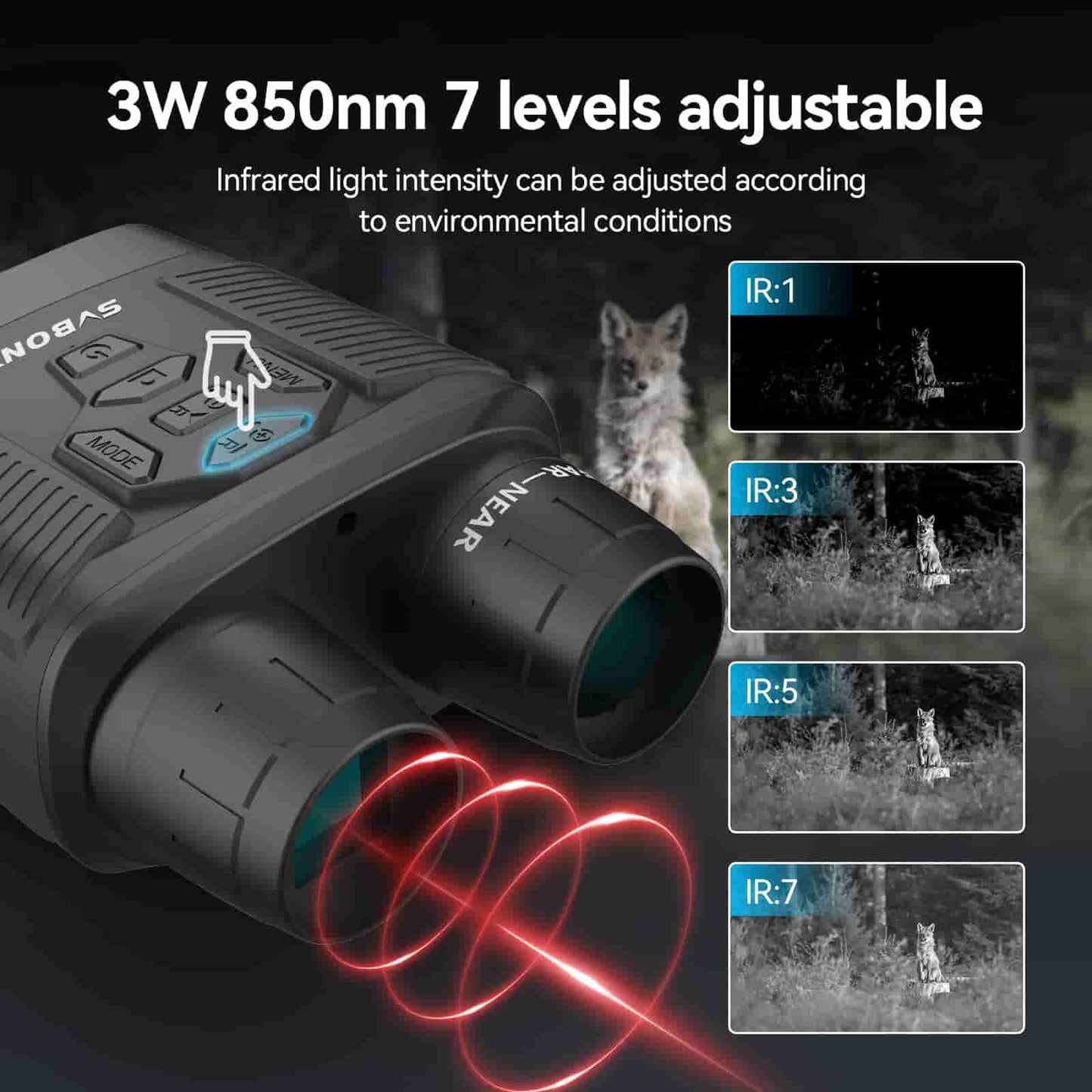 SA206 Night Vision Goggles Binoculars 4K Digital Infrared for Hunting, Bird Watching, Wildlife Observation, Night Fishing Camping