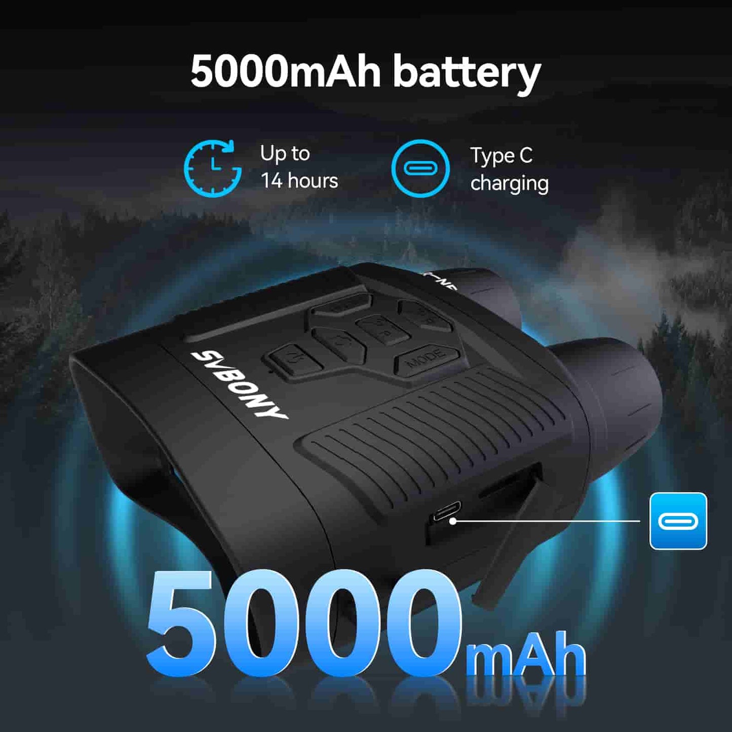 SA206 Night Vision Goggles Binoculars 4K Digital Infrared for Hunting, Bird Watching, Wildlife Observation, Night Fishing Camping