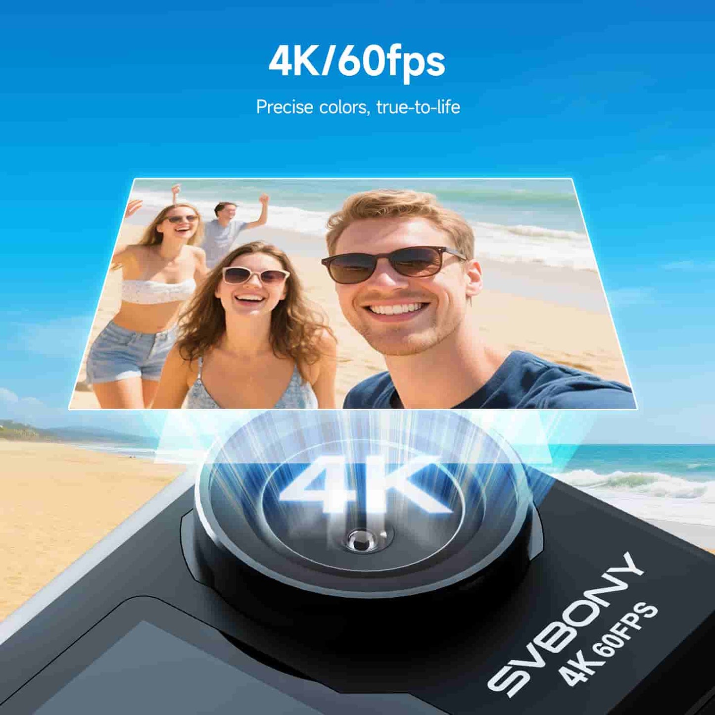 ACT20 Upgraded Action Camera Interpilated 4K60fps Ultra HD Video 20MP Photos 166ft Waterproof 1080p Live Streaming Webcam