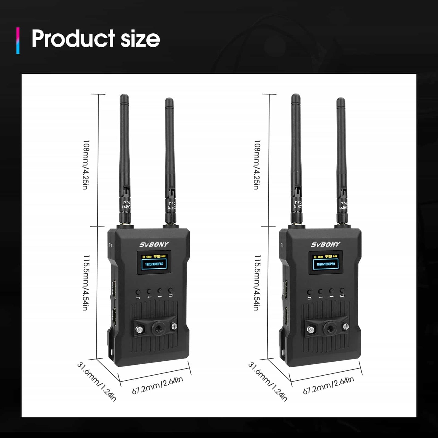 ST1 4K HDMI Wireless Video Transmission System 984FT Range 0.06s Latency for Football Match & Olympic Game Broadcasts, Church Wedding Services