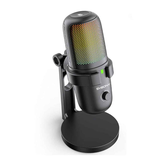 SVMic G1 USB Gaming Microphones with RGB Indicator & One-key Mute for Live Broadcasts Streaming, Podcast Videos, Twitch, YouTube, Discord