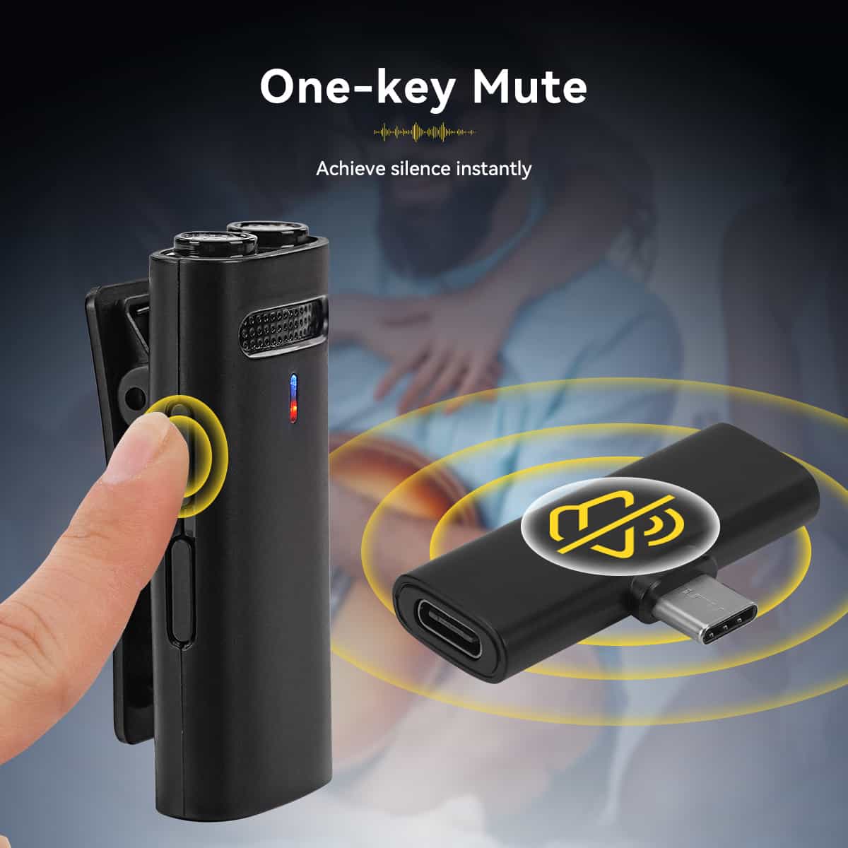 SVMic D1 Wireless Lavalier Microphone Noise Reduction Mini Mic for Interview, Video Recording, Vlogging, Live Streaming