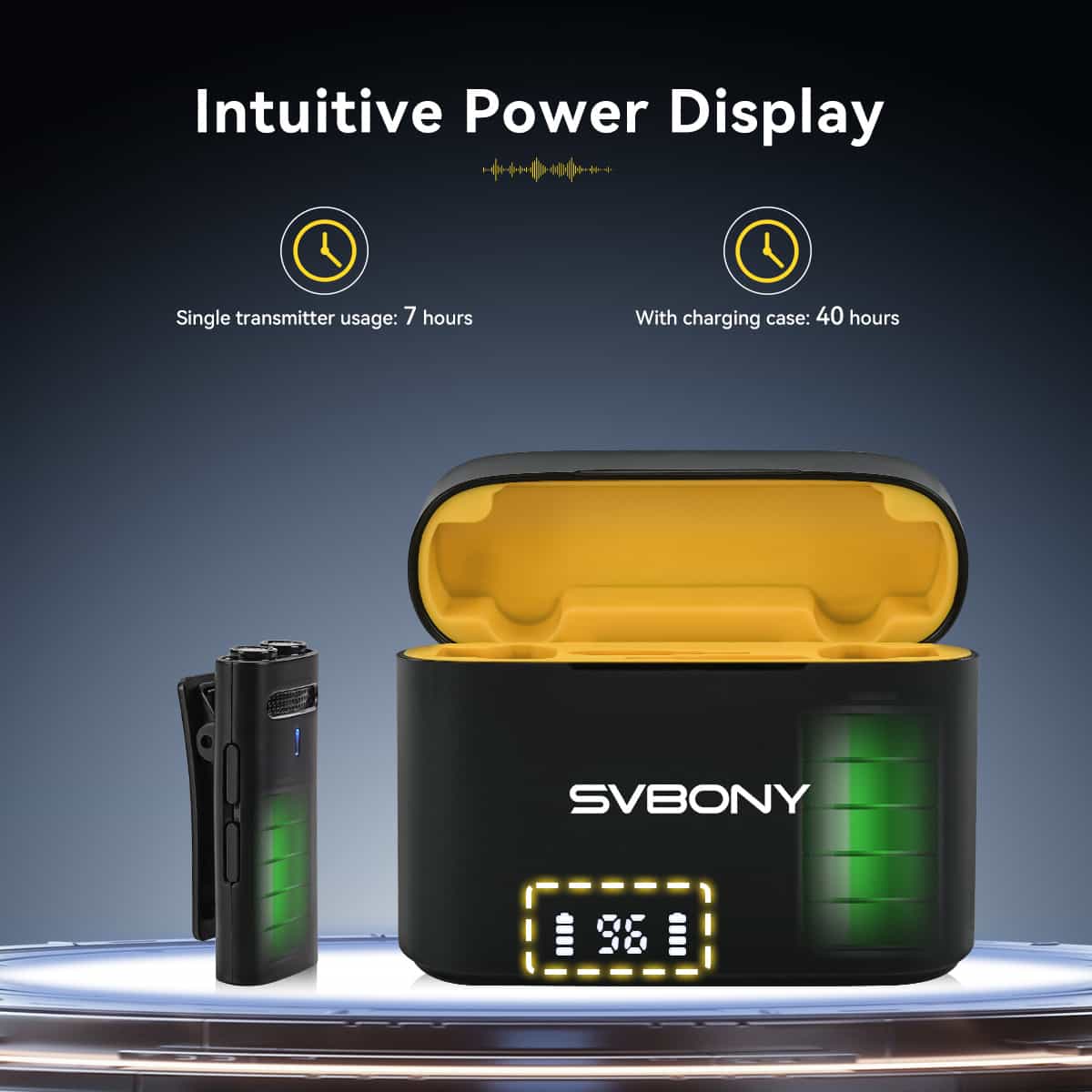 SVMic D1 Wireless Lavalier Microphone Noise Reduction Mini Mic for Interview, Video Recording, Vlogging, Live Streaming