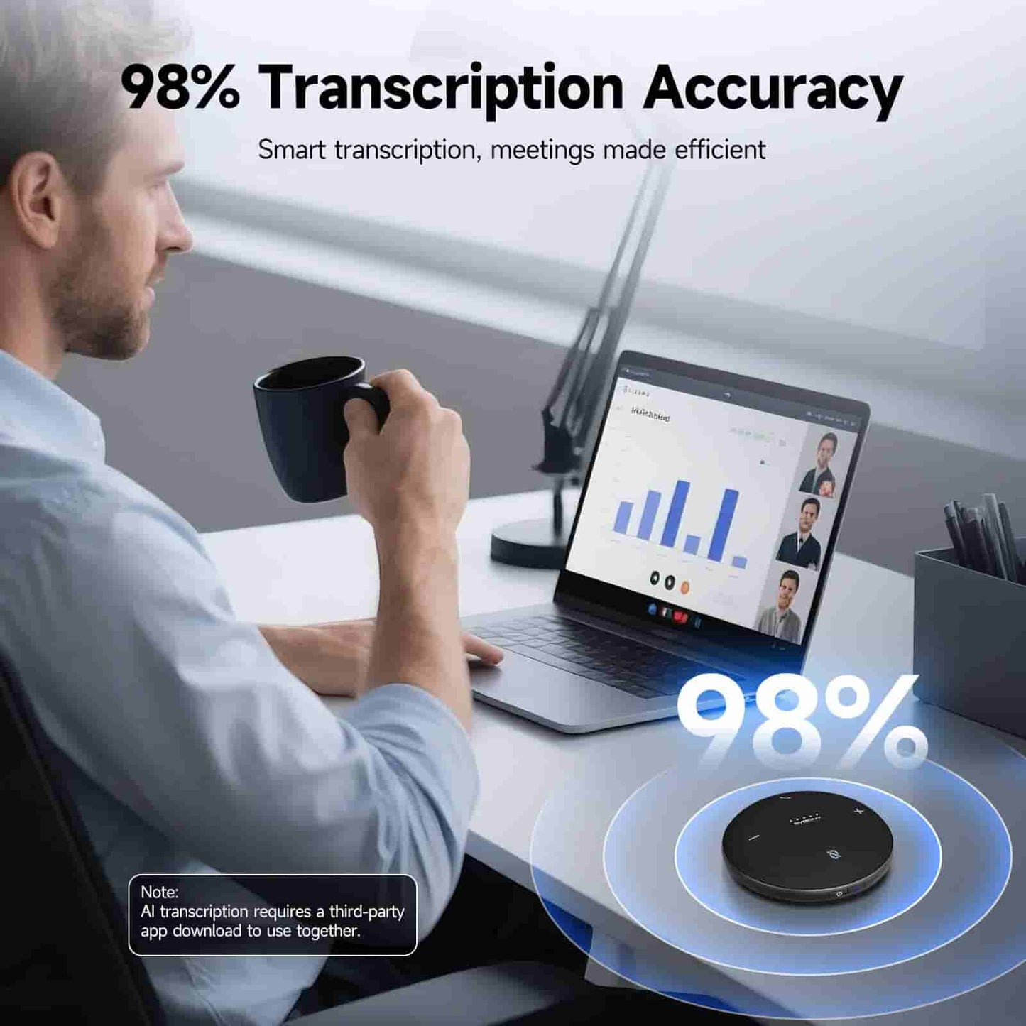 SVHub Omni2 Bluetooth Omni-Directional Microphone for Borderless Communication Conferencing - For the AI Smart Office