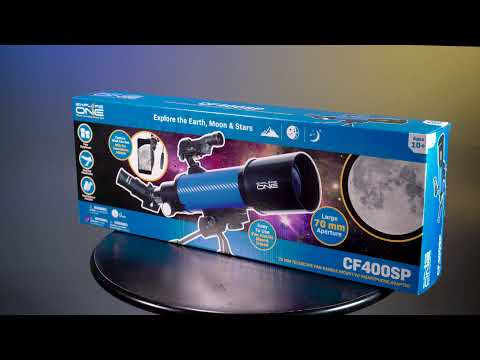 Explore One CF400 70mm Refractor — Blue Carbon Fiber Beginner Telescope with Panhandle AZ Mount