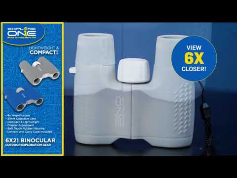 Explore One 6x21 Binoculars 88-20621-G - Lightweight Compact Binoculars for Kids & Outdoor Exploration