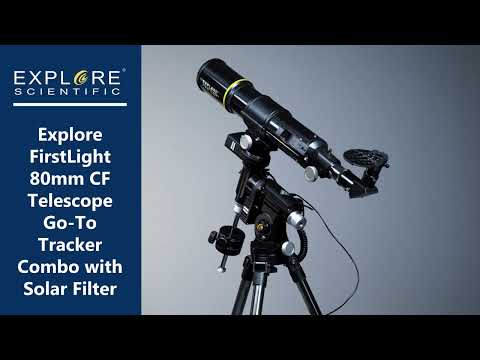 Explore Scientific FirstLight 80 mm Carbon-Fiber Telescope with Solar Filter + iEXOS-100 GoTo Mount (ES-FLAR80640CF-IEXOS)