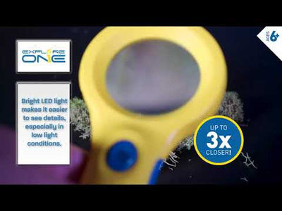 Explore One 3x LED Magnifier 88-29501 - Kids Handheld Magnifying Glass with LED & UV Light