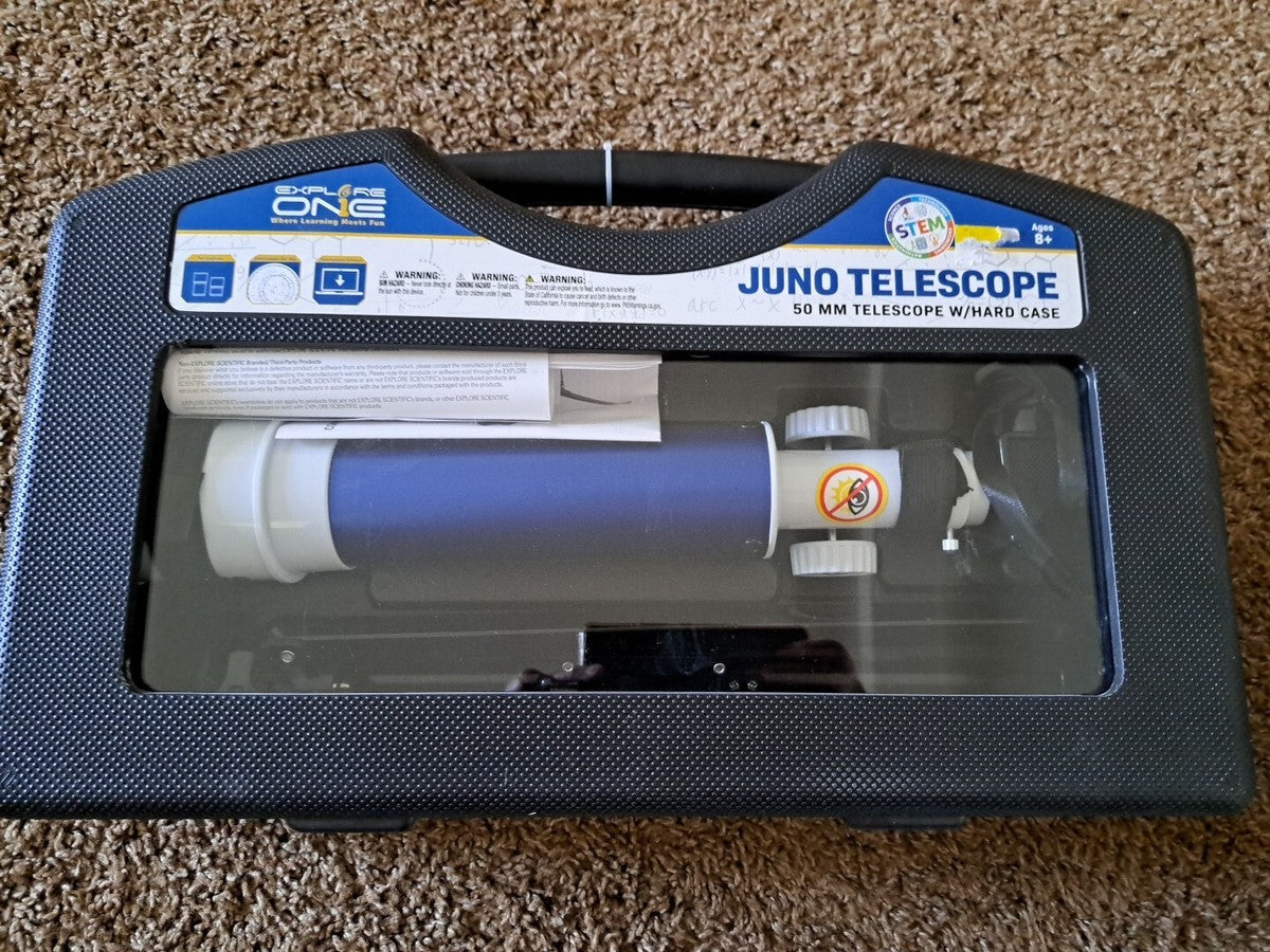 ExploreOne Juno 50mm AZ Box 88-10051-B - Beginner Refractor Telescope for Kids & New Stargazers