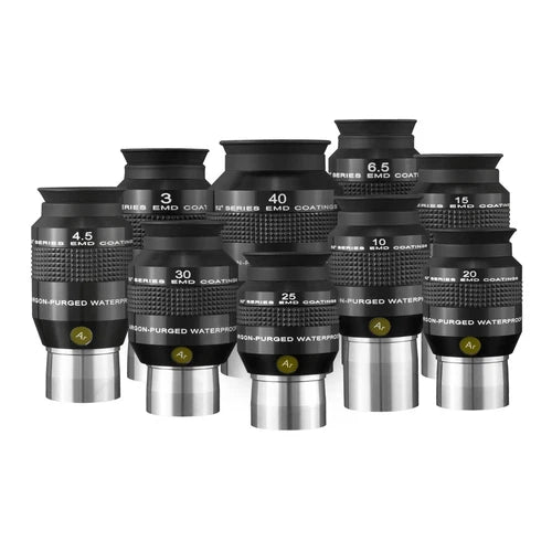 Explore Scientific 52° Argon‑Purged 1.25" Eyepiece Series – Multiple Focal Lengths (3 mm, 4.5 mm, 6.5 mm, 10 mm, 15 mm, 20 mm, 25 mm, 30 mm, 40 mm)