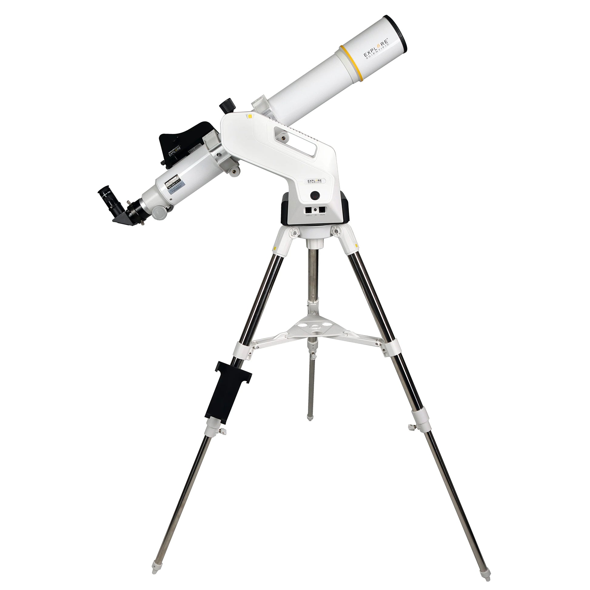 Explore Scientific Sidara Pro 80mm refractor telescope with GoTo SkyAssist alt-az mount on tripod