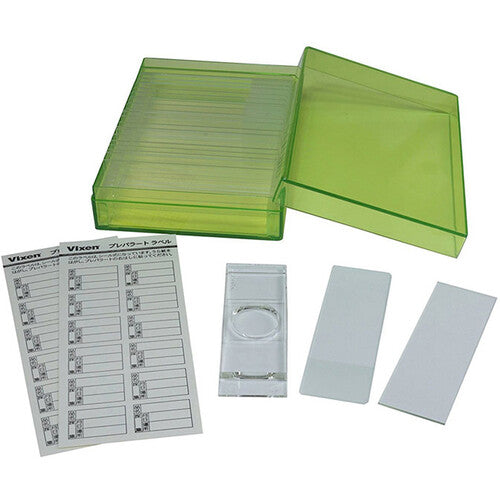 Vixen Blank Microscopy Slide Set – 24‑Piece Glass Slides (ES‑24022)