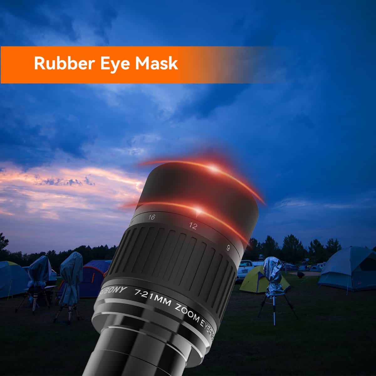 SV135 Zoom Eyepiece 1.25inch 7-21mm 60°- 40° Field of View Fully Multi-Coated 7-Element 4-Group Optical Design