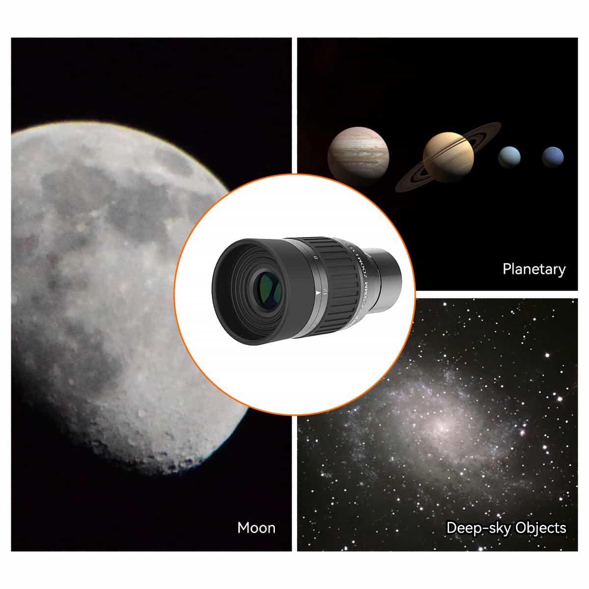 SV135 Zoom Eyepiece 1.25inch 7-21mm 60°- 40° Field of View Fully Multi-Coated 7-Element 4-Group Optical Design