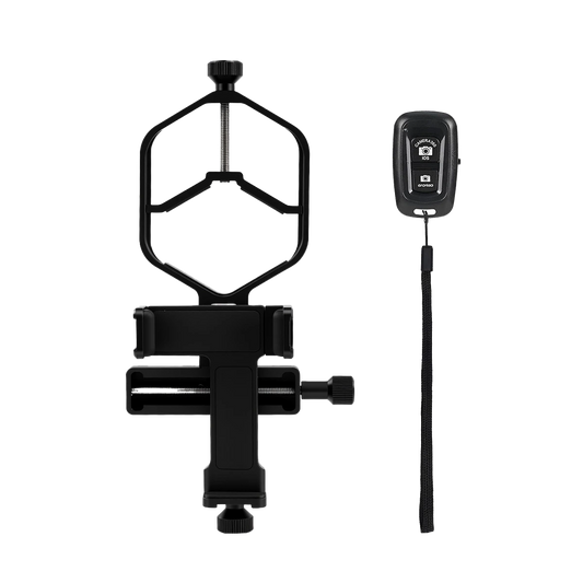 SV214 Pro Phone Adapter 3-Axis Universal Clamp With Shutter 28mm-64mm for Capture Images and Video Through Telescope or Digiscoping