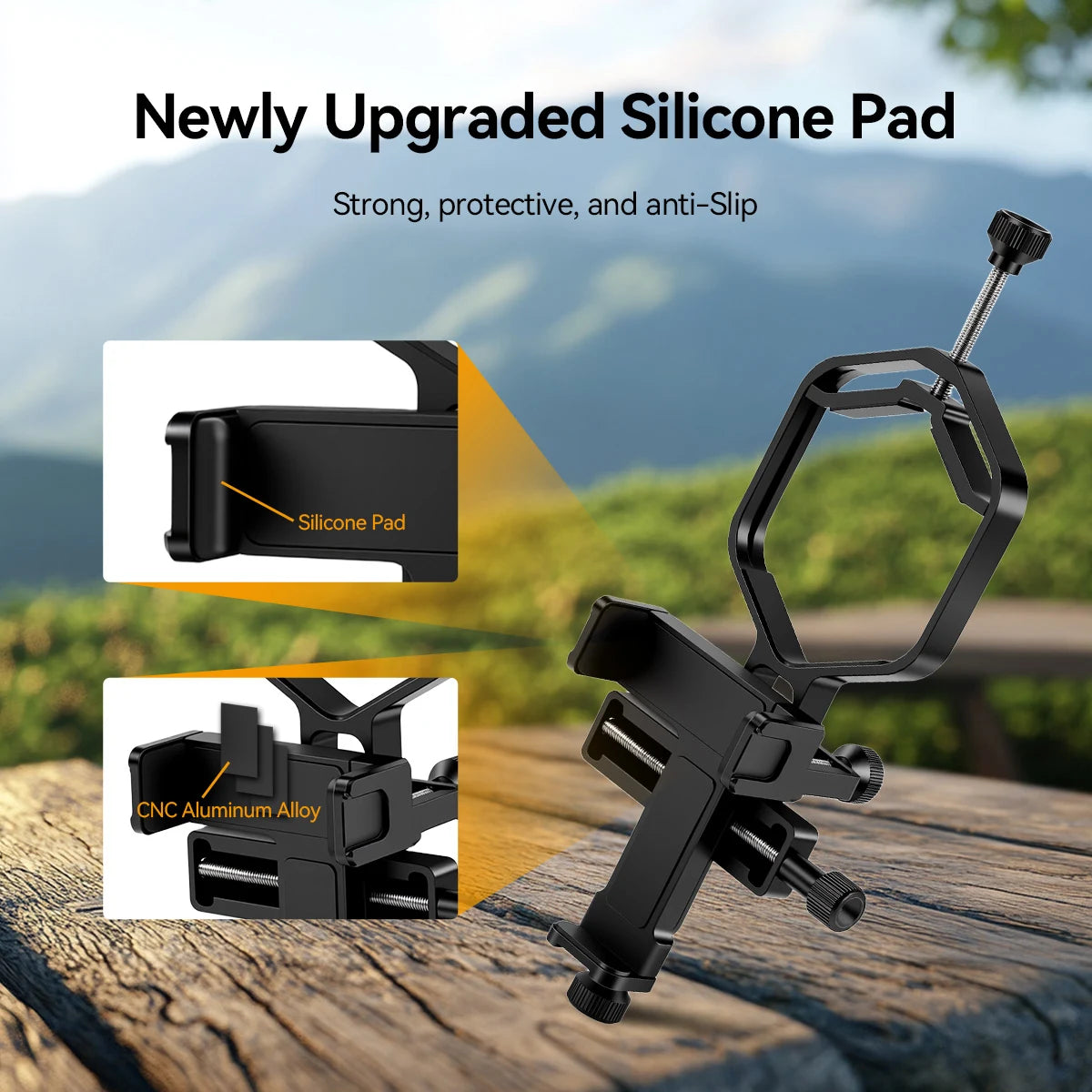 SV214 Pro Phone Adapter 3-Axis Universal Clamp With Shutter 28mm-64mm for Capture Images and Video Through Telescope or Digiscoping