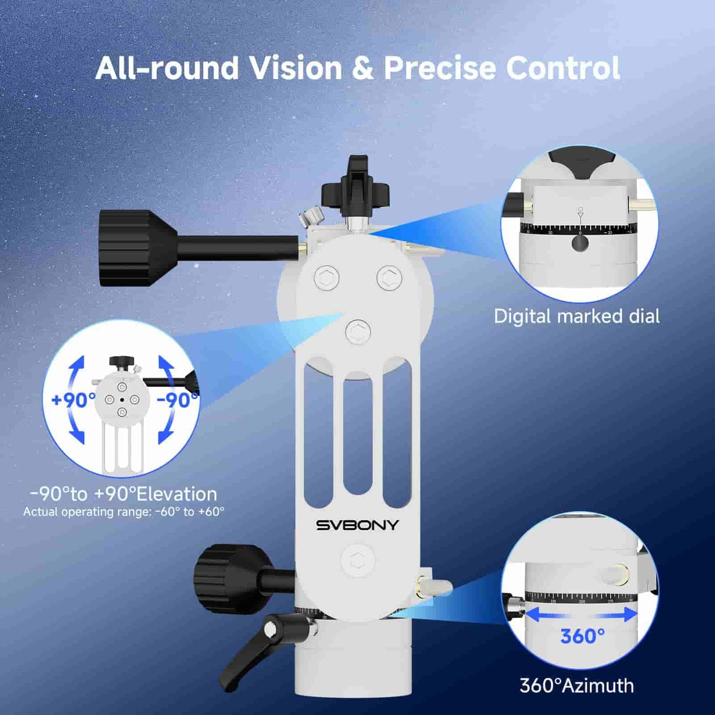 SV225 MINI Alt-Azimuth Telescope Mount Adjustable Angle Perfect Travel Companion For Beginner Astronomy