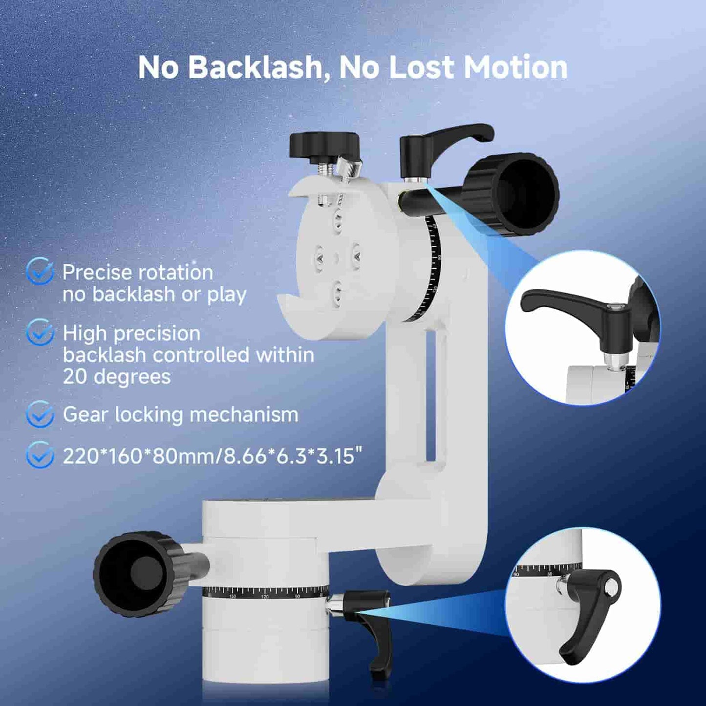 SV225 MINI Alt-Azimuth Telescope Mount Adjustable Angle Perfect Travel Companion For Beginner Astronomy