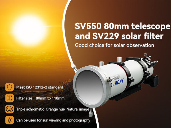 SV503/SV550 Refractor Telescope - SV229 Solar Filter For Solar Observaions