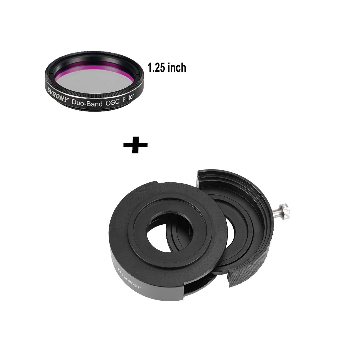SV226 Telescope Filter Drawer - 1.25" & 2" Astronomy Filter Combination for Astrophotography