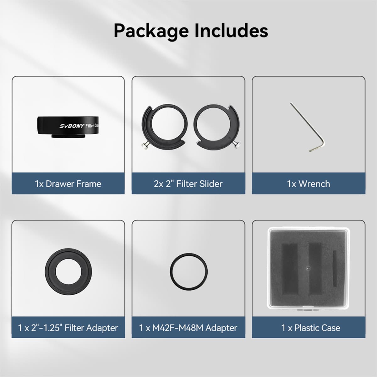 SV226 Telescope Filter Drawer - 1.25" & 2" Astronomy Filter Combination for Astrophotography