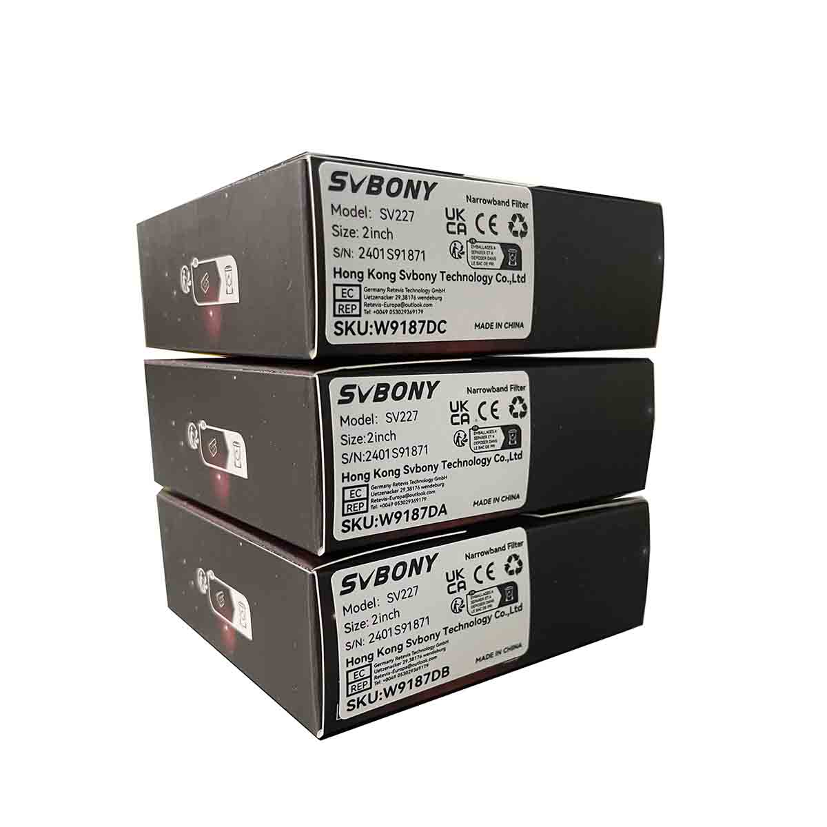 SV227 SHO 5nm 2" Filter Set SII H-Alpha OIII Narrowband Astronomical Photographic CCD Filter for Deep Sky