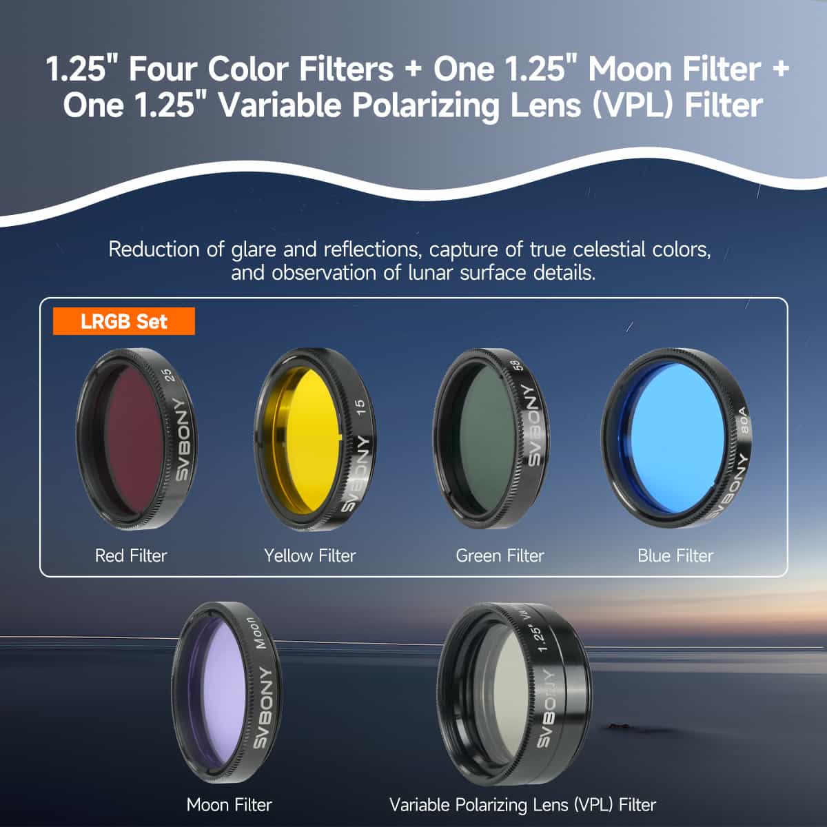 SV233 Telescope Accessory Kit 1.25" Deluxe Set for astronomical observation