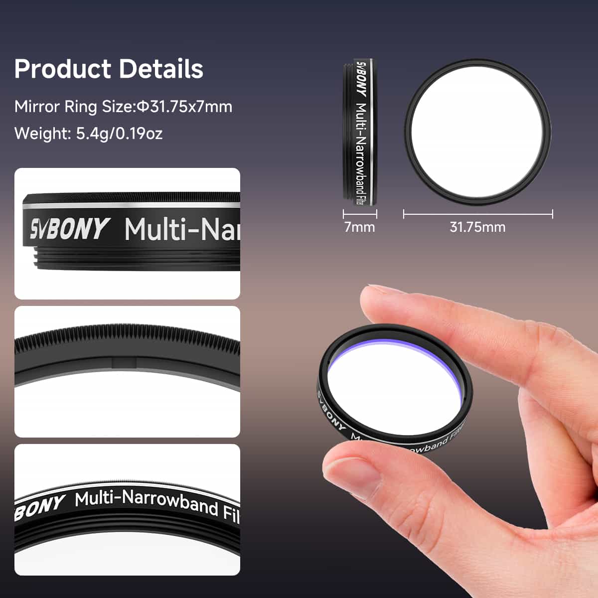 SV240 1.25'' Multi-Narrowband Filter for Urban Astrophotography