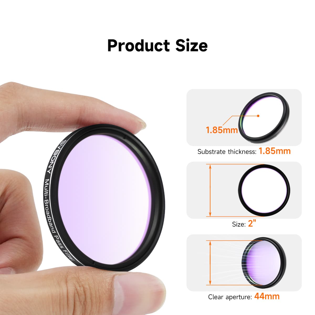 SV260 Multi-Bandpass Filter 5-bandpass Broadband Pass Light Pollution Filter for Deep-Sky Photography, Galaxy, Reflection Nebula, and Starfield Shooting