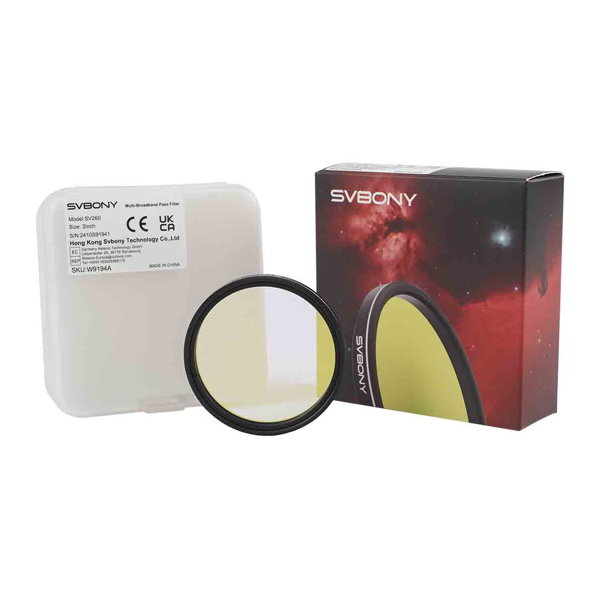 SV260 Multi-Bandpass Filter 5-bandpass Broadband Pass Light Pollution Filter for Deep-Sky Photography, Galaxy, Reflection Nebula, and Starfield Shooting